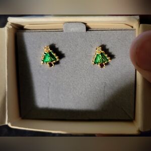 Vintage Avon Christmas Tree Earrings
